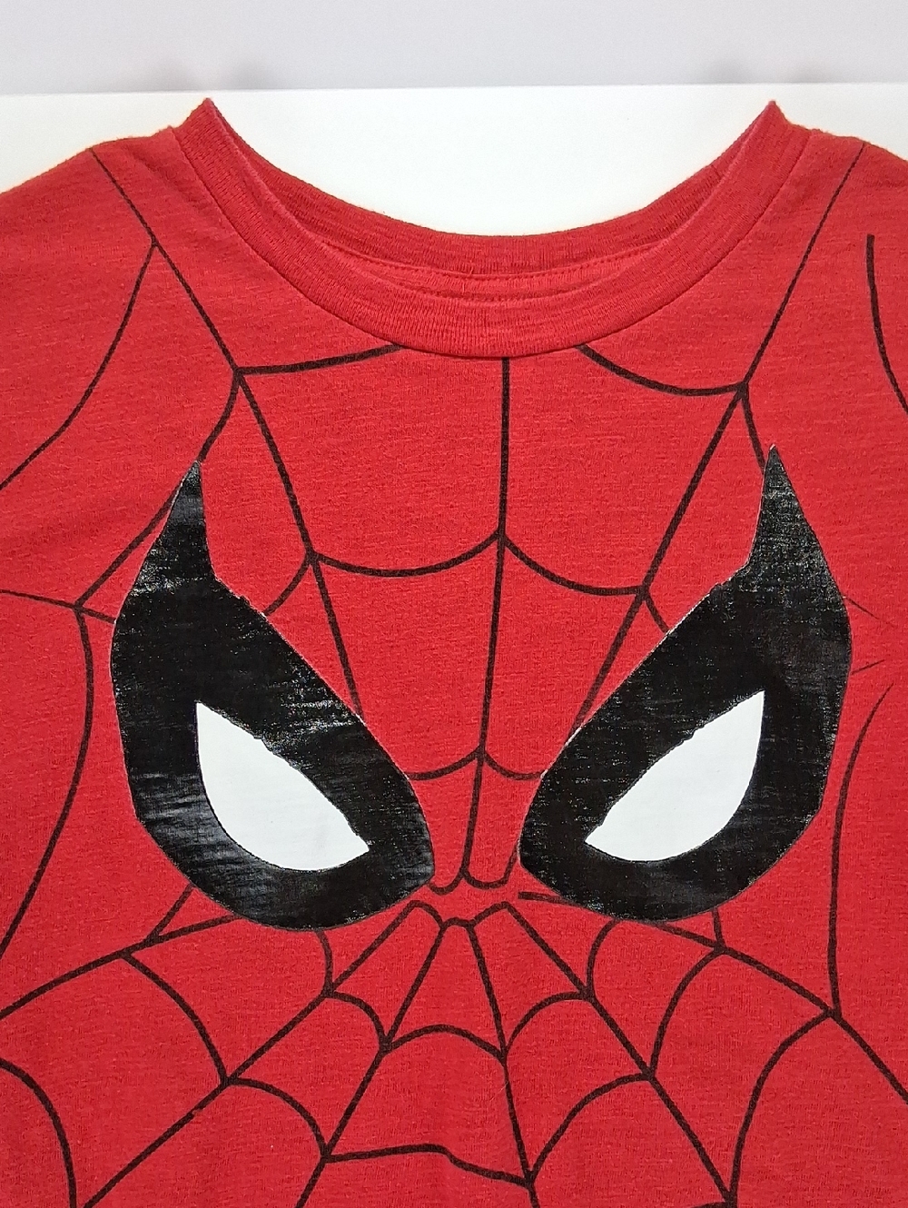 Boys Marvel Spider-Man Graphic T-Shirt Size Extra Large XL (14/16) Red Web Eyes - Picture 4 of 5